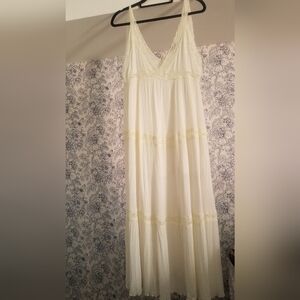 Bohemian Cream Lace Maxi Dress